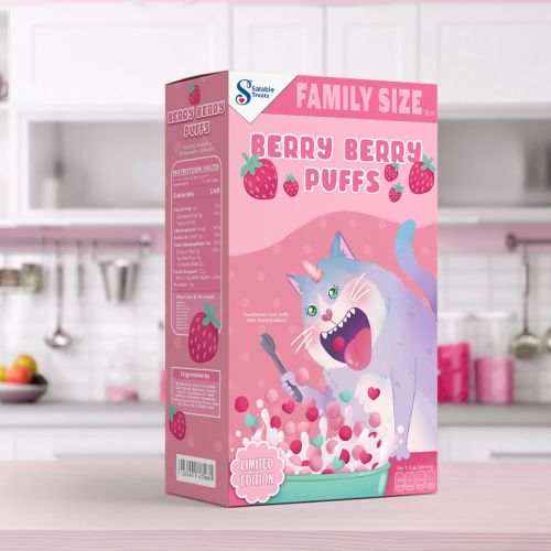 Berry Puffs packaging work