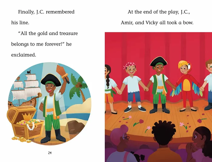 Children bowing on stage and treasure chest scene by Shiane Salabie