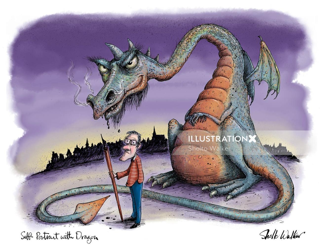 Illustration pour un dragon