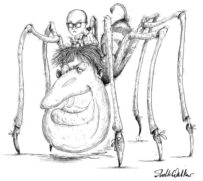 Hideous spider comic illustration  