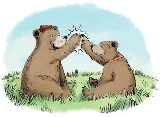 Cartoon Bear Cub slap palms 