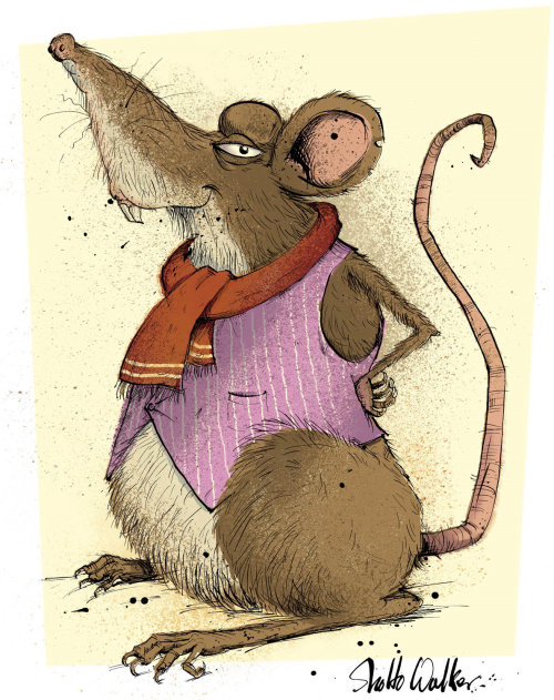Rat character illustration by Sholto Walker