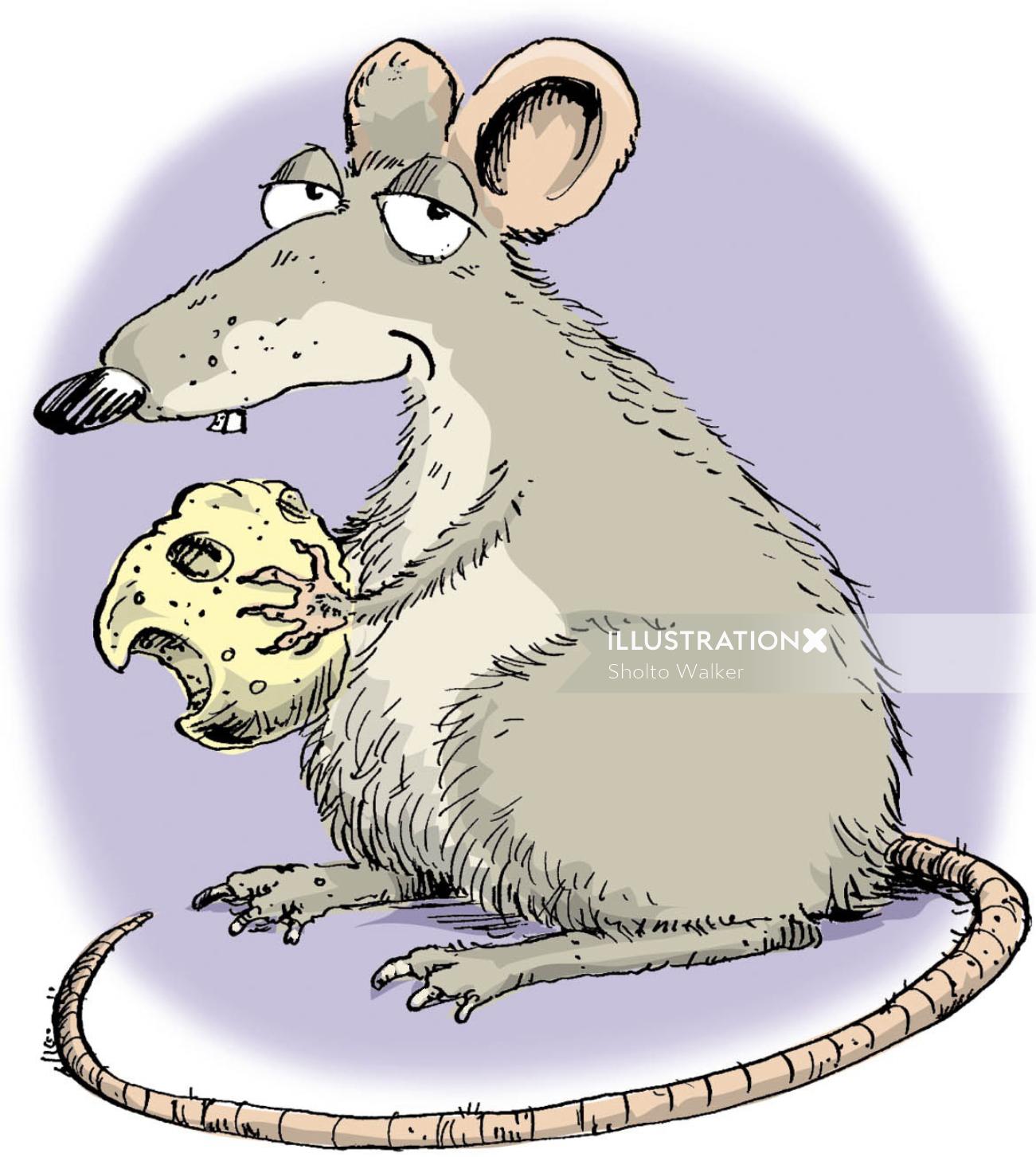 illustration de rat de dessin animé par Sholto Walker