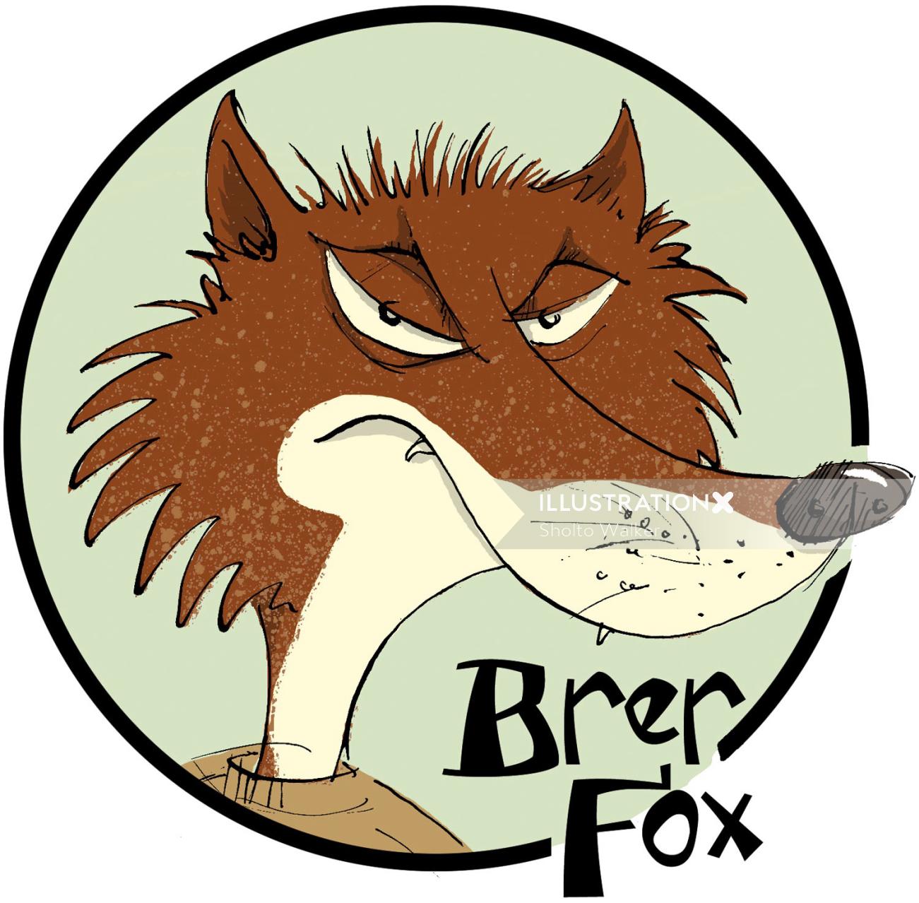 Ilustração de estilo cartoon de Brer Fox