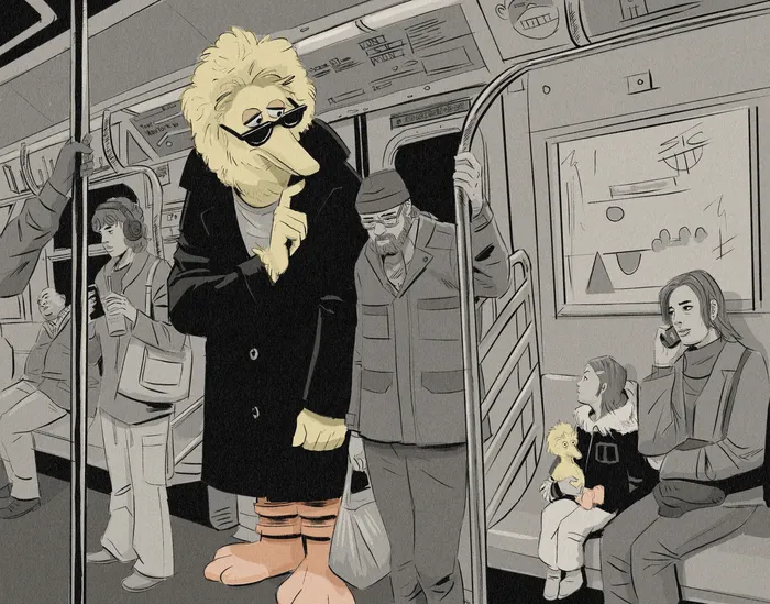 Cartoon depiction of celebrity sighting