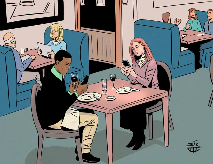 Comic strip about date night