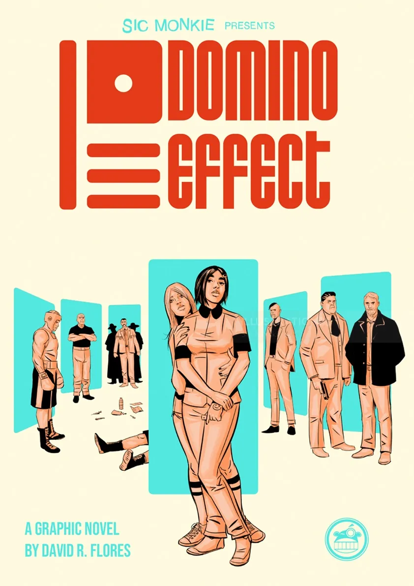 Illustration of diverse characters on Domino Effect book cover