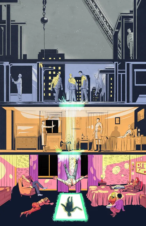 Do Not Disturb Issue 3 cover by Sic Monkie, showing layered city scenes