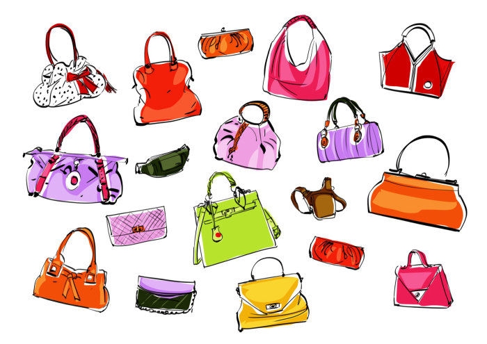 Girl handbag fashion illustration 