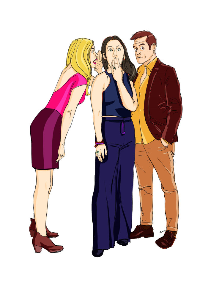 An illustration of three people