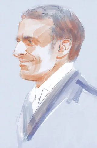 water color illustration of smiling man potrait
