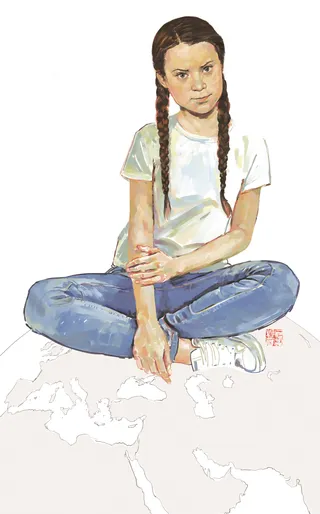 Fashion illustration of teenage girl 