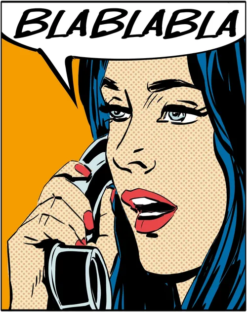 Cartoon & Humour illustration of woman talking
