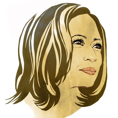 Stylized golden portrait of a woman by Silke Bachmann