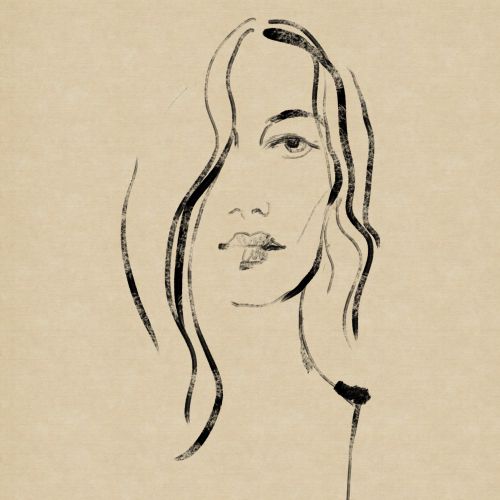 Minimalist line portrait of a woman by Silke Bachmann