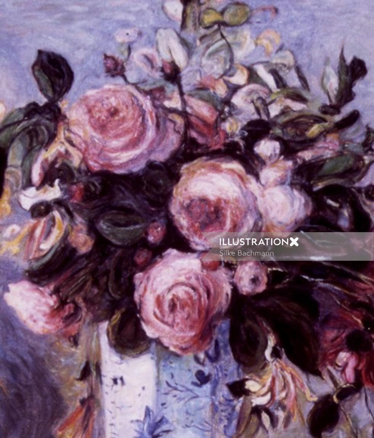Renoir Kopie floral ilustração pictórica