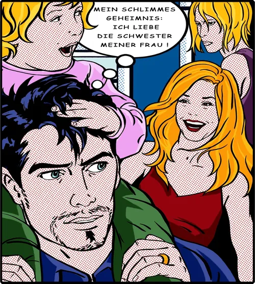 Pop-Art der glücklichen Familie