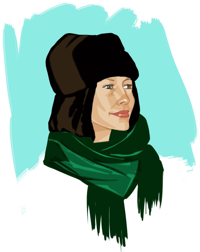 Women scarf fashion - An illustration by Silke Bachmann