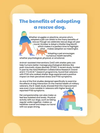Illustration of benefits of adopting rescue dogs with colorful graphics