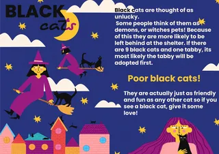 SMOOCH Magazine spread features black cat info and matching playful illustration