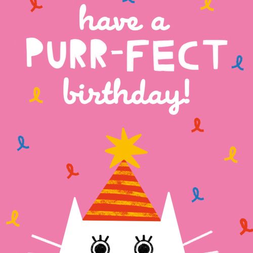 Cartoon cat birthday card design