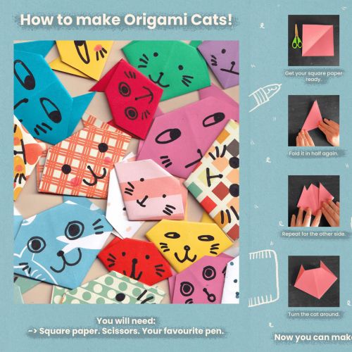 A spread from SMOOCH Magazine on how to create origami cats