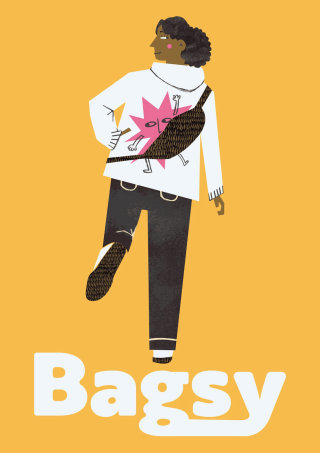 Brand identity visual of Bagsy