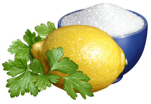 Digital design of Parsley Lemon and bowl of Sugar for Marzetti`