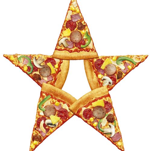 Photorealistic of star shaped pizza slices
