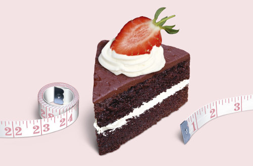 Chocolate cake with cream and strawberry
