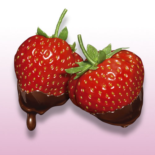 Food illustration of strawberries