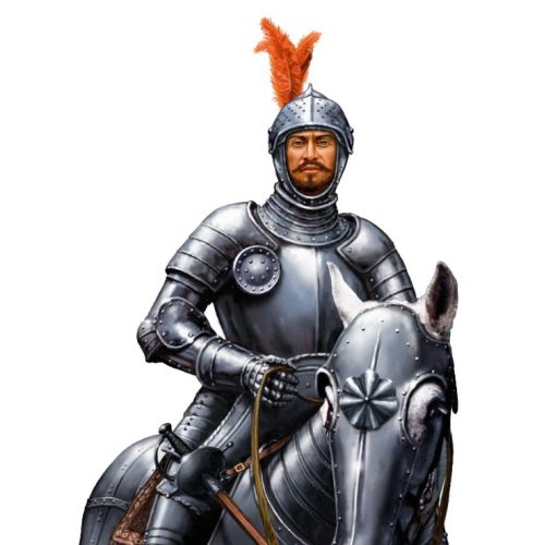 realistic art of conquistador armoured horse