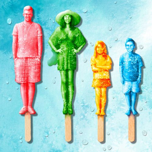 Rendering of Family made of ice lollies