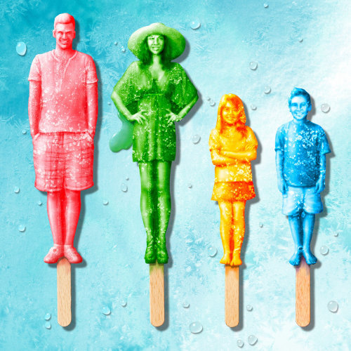 Rendering of Family made of ice lollies