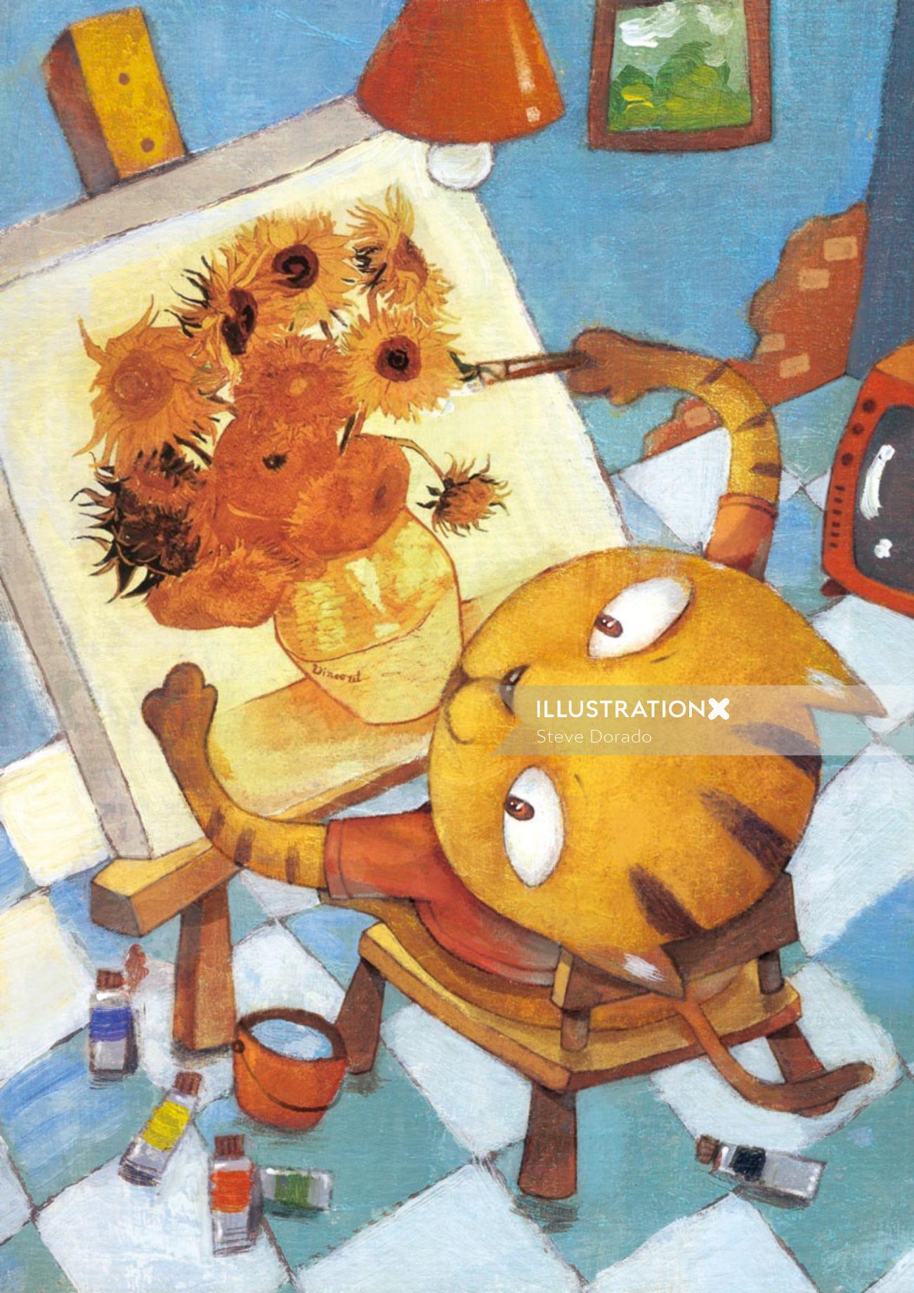 Ilustración animal para libro infantil