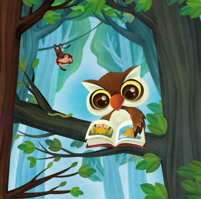 Comic owl illustration by Steve Dorado