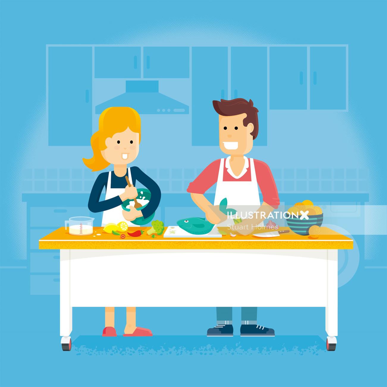 People Cooking together