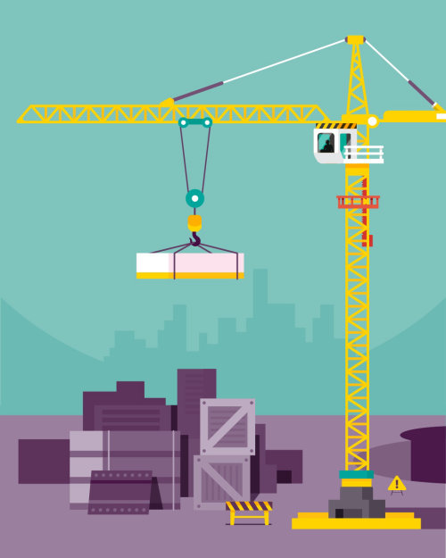 Vector crane holding blocks