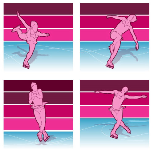 Skating in olympics illustration by Stuart Holmes