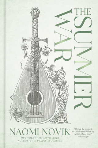 Book cover of The Summer War featuring a sword and lute illustration