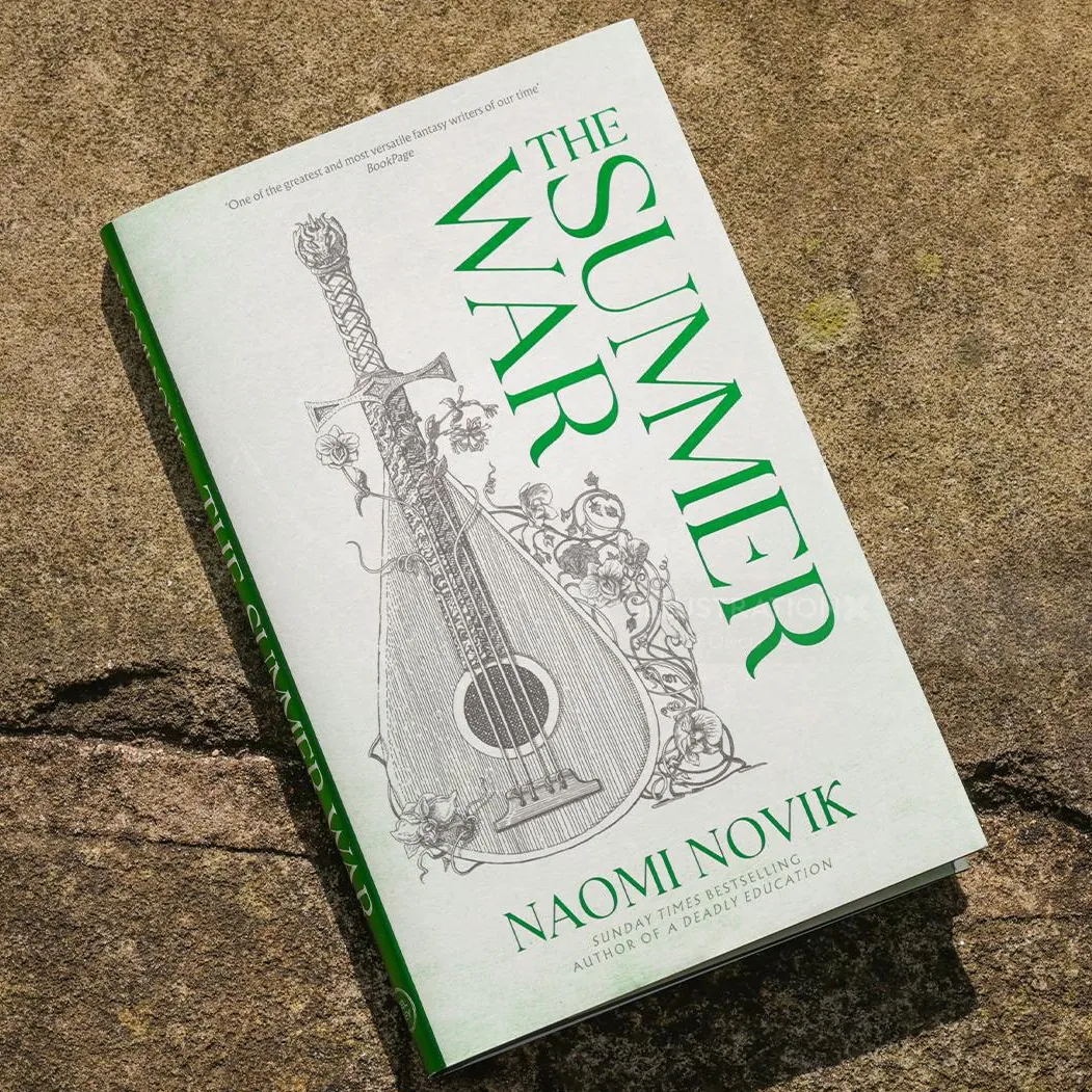Book cover of The Summer War by Naomi Novik with detailed etching artwork by Studio Duco