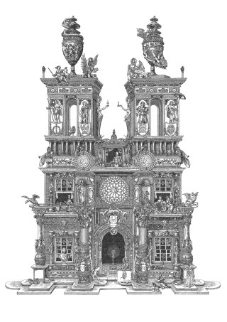 Ilustración de arquitectura histórica del arco triunfal 