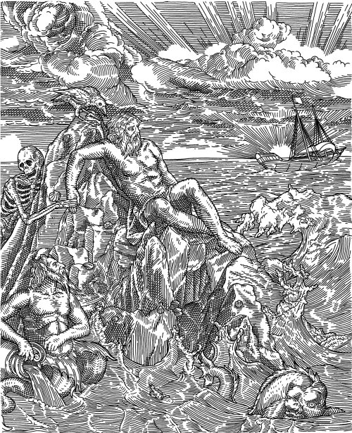 Black and white illustration of The Sailing Of The Cashmere