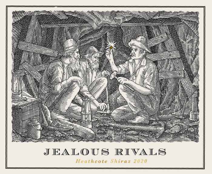 Design de rótulo para vinho Jealous Rivals
