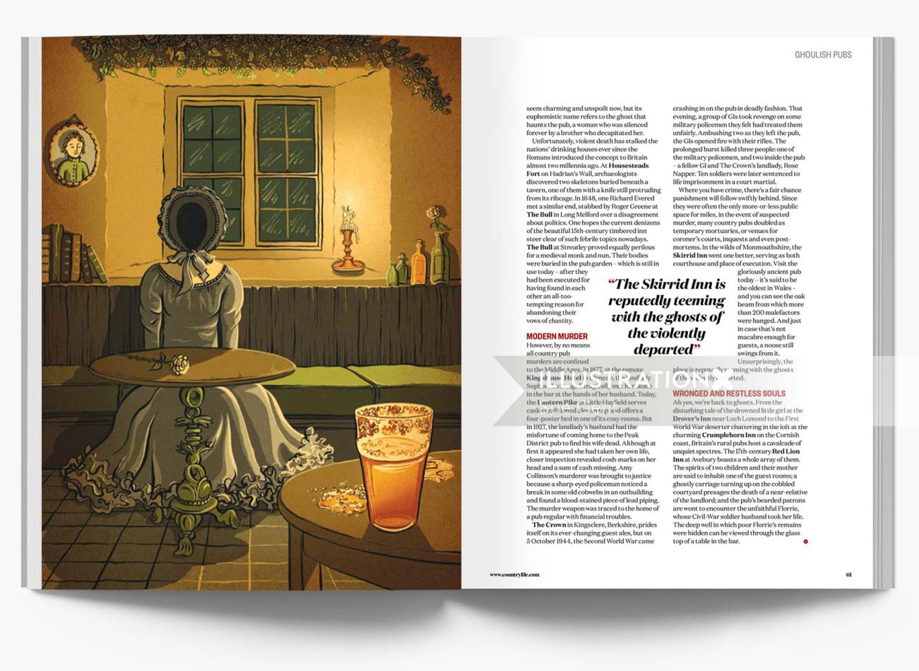 Editorial illustration of page design
