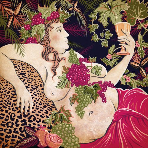 Fantasy art of woman having drink
