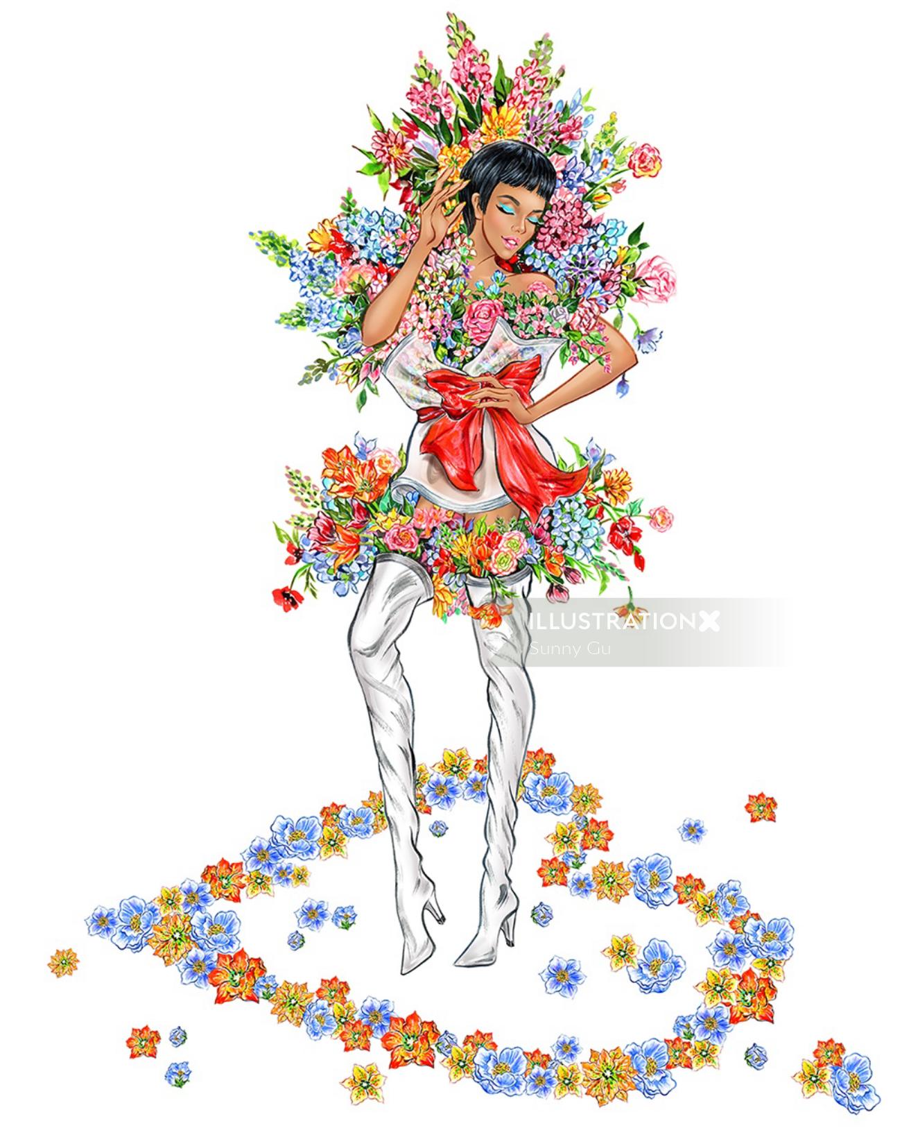 Garota de vestido floral