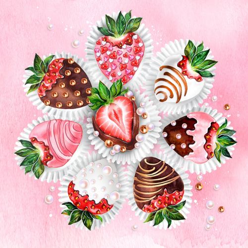 Strawberry cake line art