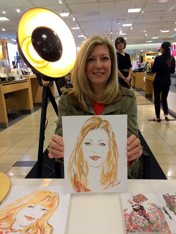 金の髪の女性を描くライブイベント