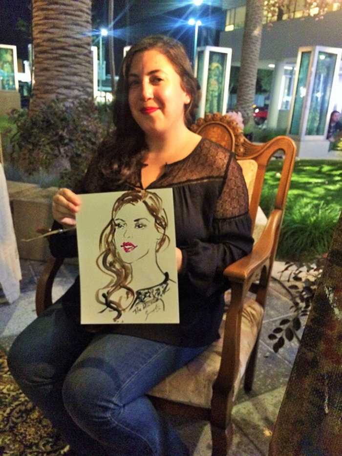 Evento en vivo dibujando mujer con su retrato